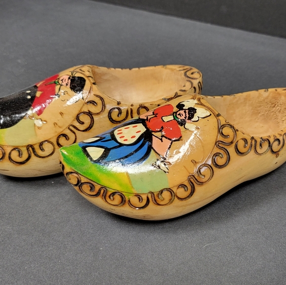 Handpainted Wood Clogs Dutch Holland - Picture 4 of 8